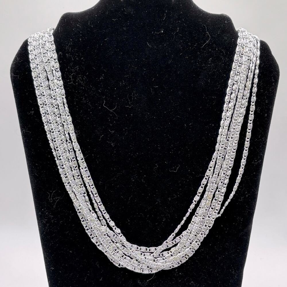 Sarah Coventry 18” Silver-toned Layered Chain Necklace